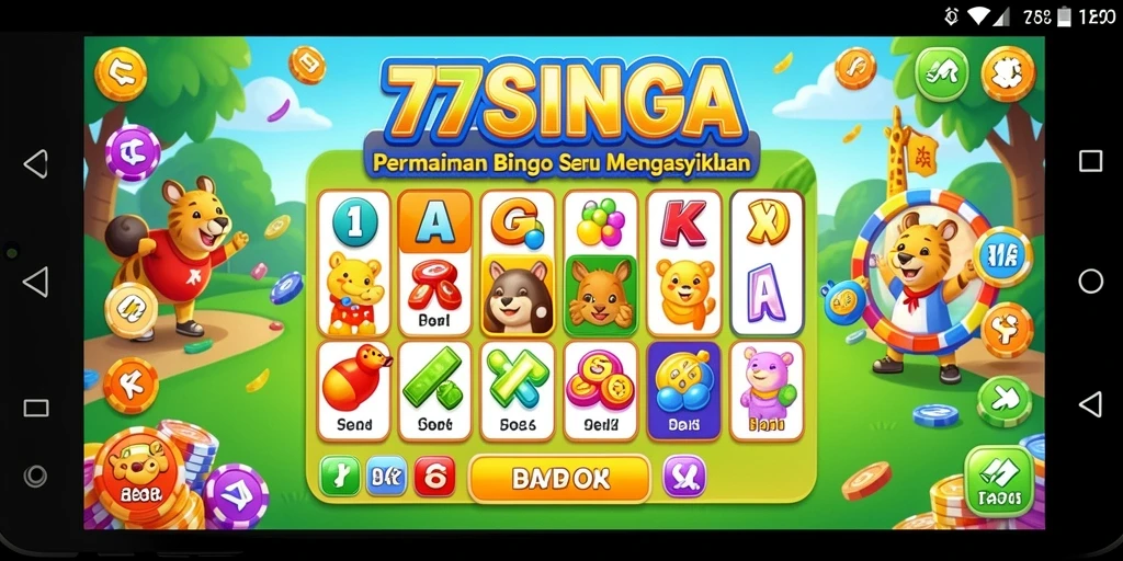 Tampilan gameplay seru di aplikasi 77SINGA Bingo.