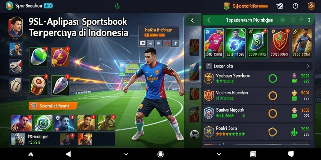 Tampilan utama gameplay 9SL dengan antarmuka Sportsbook yang menarik.