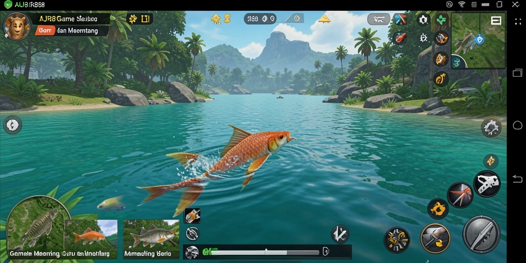 Tampilan gameplay AJR88 yang menampilkan aksi memancing yang seru.