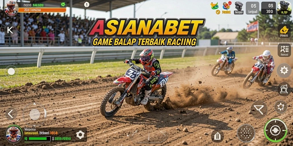 Screenshot gameplay ASIANABET menampilkan balapan yang seru dan menegangkan.