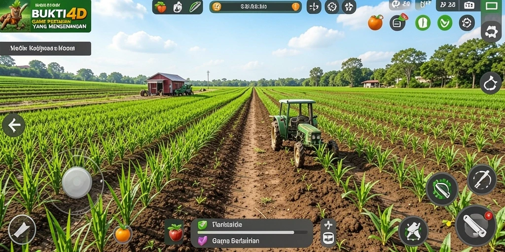 Tampilan gameplay BUKTI4D yang menggambarkan aktivitas pertanian yang seru.