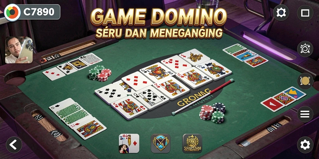 Screenshot utama C7890 menampilkan gameplay Domino yang seru dan interaktif.