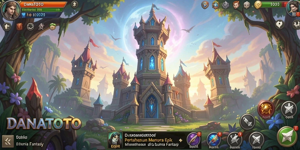 Tampilan gameplay menegangkan di <strong>DANATOTO</strong> dengan strategi Tower Defense.
