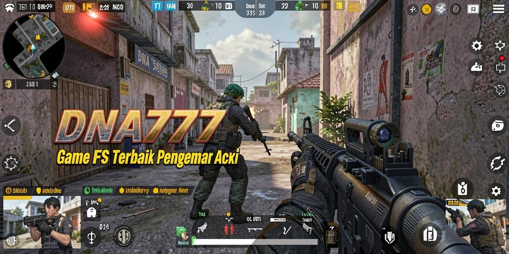 Tangkapan layar menunjukkan aksi intens dalam gameplay FPS.
