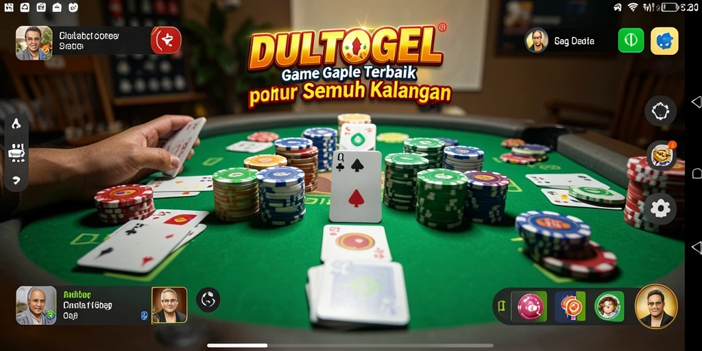 Tampilan gameplay Gaple DULTOGEL yang seru dan menarik.