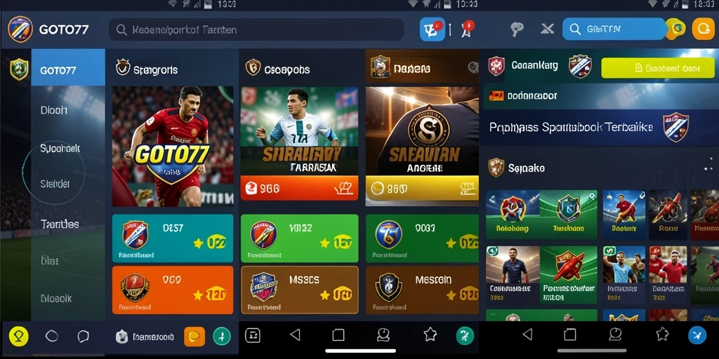 Screenshot GOTO77 menampilkan antarmuka taruhan olahraga yang menarik.