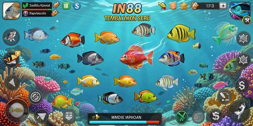 Tampilan gameplay Tembak Ikan yang mengasyikkan dan seru.