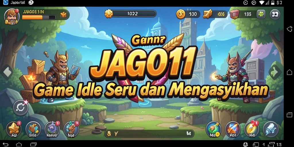 Screenshot utama JAGO11 menunjukkan gameplay seru dari dunia Idle yang memikat.
