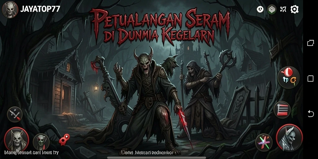 Screenshot gameplay JAYATOP77 menampilkan suasana Horror yang mencekam.