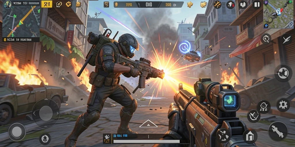 Screenshot gameplay K234 yang menunjukkan pertarungan seru di arena.