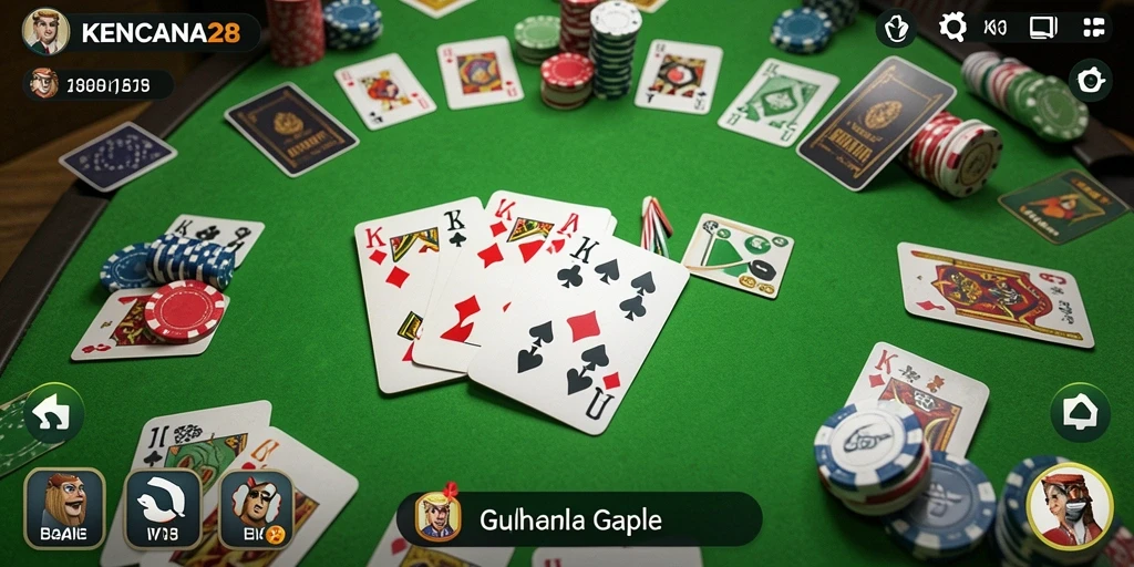 Tampilan gameplay seru KENCANA28 dalam bermain Gaple.