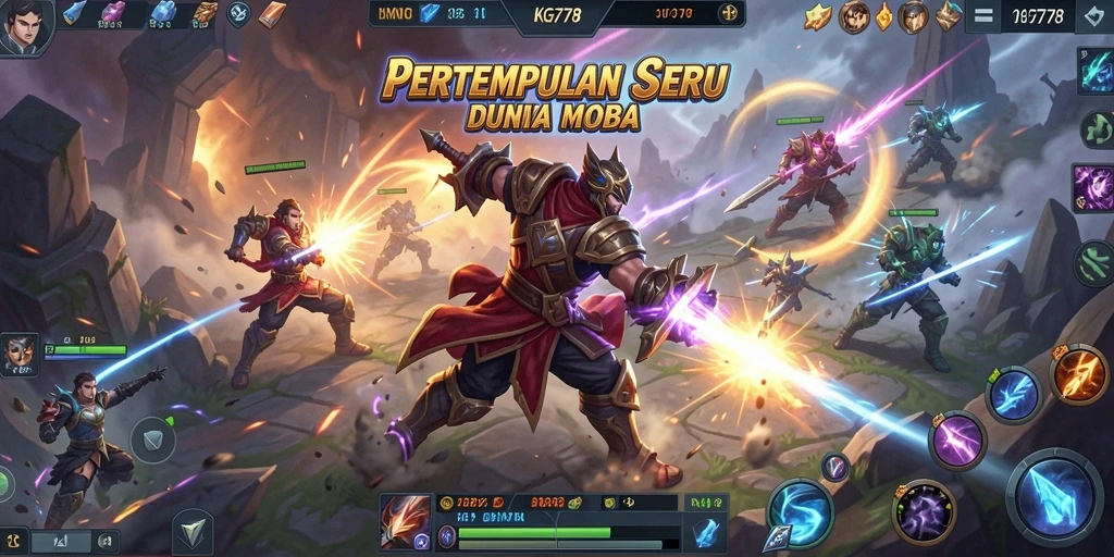 Tampilkan aksi seru dalam permainan MOBA KG778 dengan karakter unik.