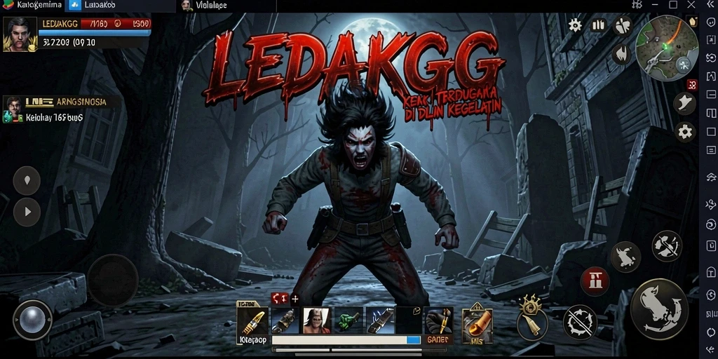 Tampilan menyeramkan dari gameplay LEDAKGG yang memukau.
