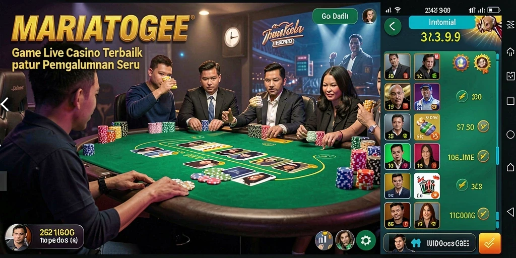 Tampilan menarik gameplay Live Casino di MARIATOGEL.
