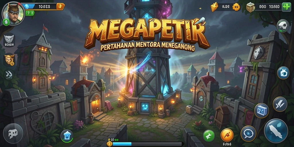 Gameplay seru di MEGAPETIR dengan strategi Tower Defense.