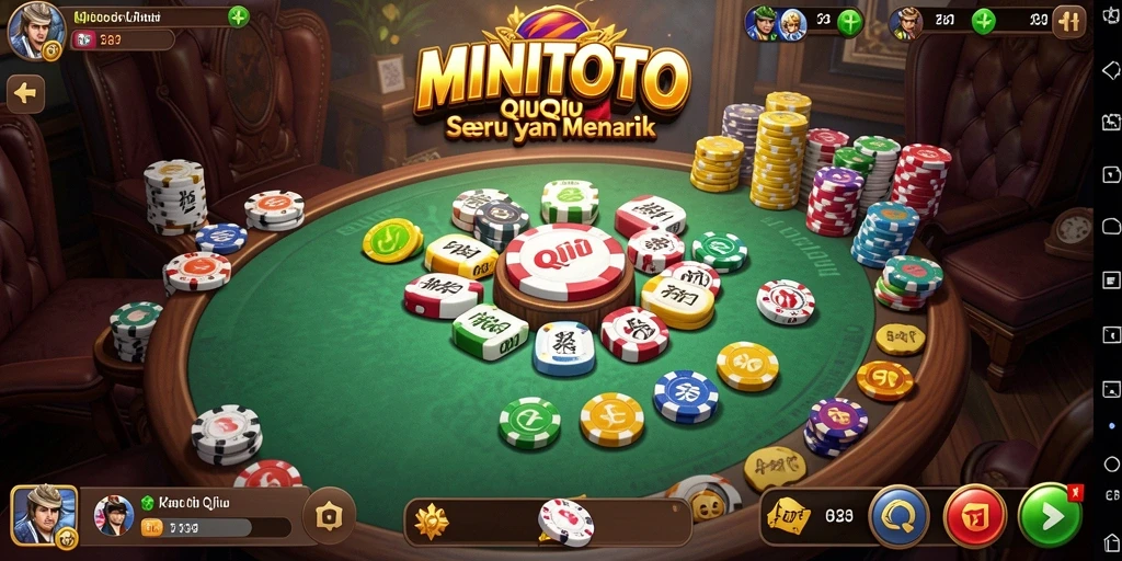 Tampilan gameplay seru dalam MINITOTO yang menampilkan QiuQiu.