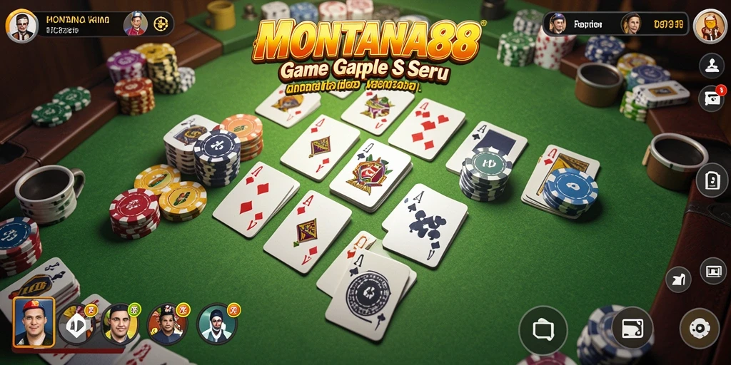 Screenshot gameplay MONTANA88 menampilkan serunya bermain Gaple.