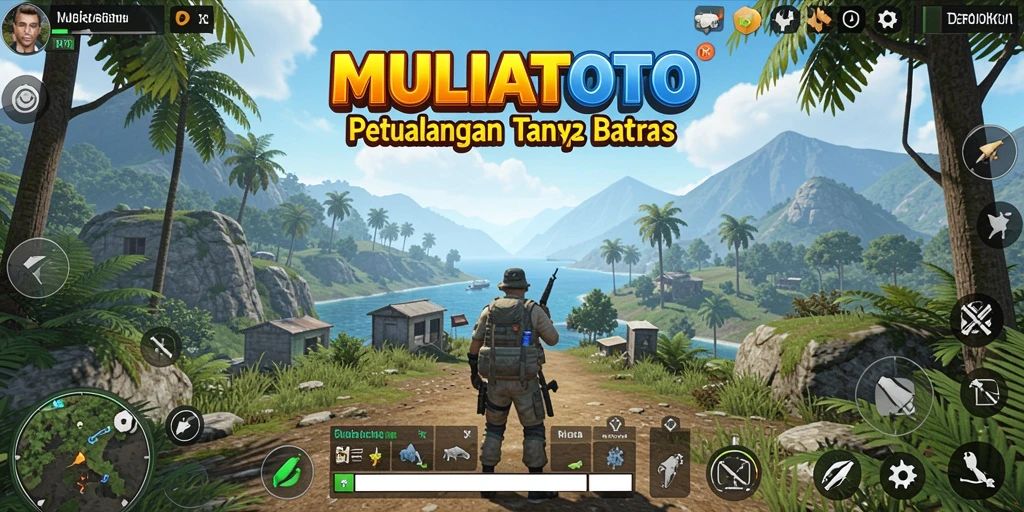 Tangkapan layar gameplay <strong>MULIATOTO</strong> menunjukkan eksplorasi dunia terbuka yang luas.