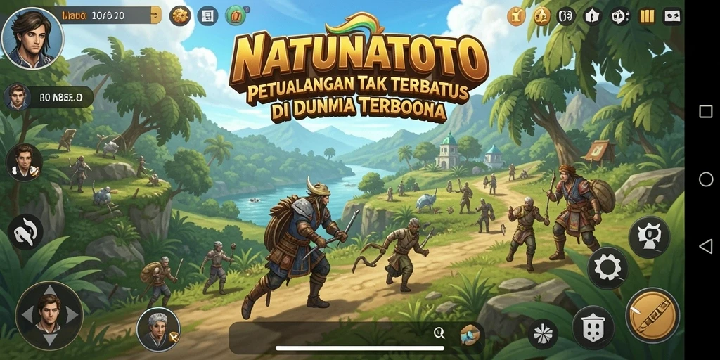 Screenshot gameplay NATUNATOTO menampilkan petualangan seru di dunia terbuka.