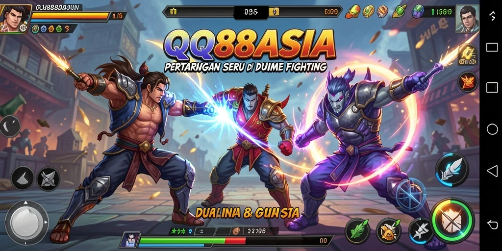 Tampilan gameplay seru dalam QQ88ASIA, aksi bertarung yang mendebarkan.