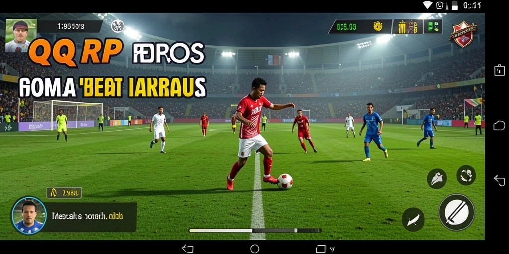 Tampilan gameplay seru dalam QQRP game sepak bola.