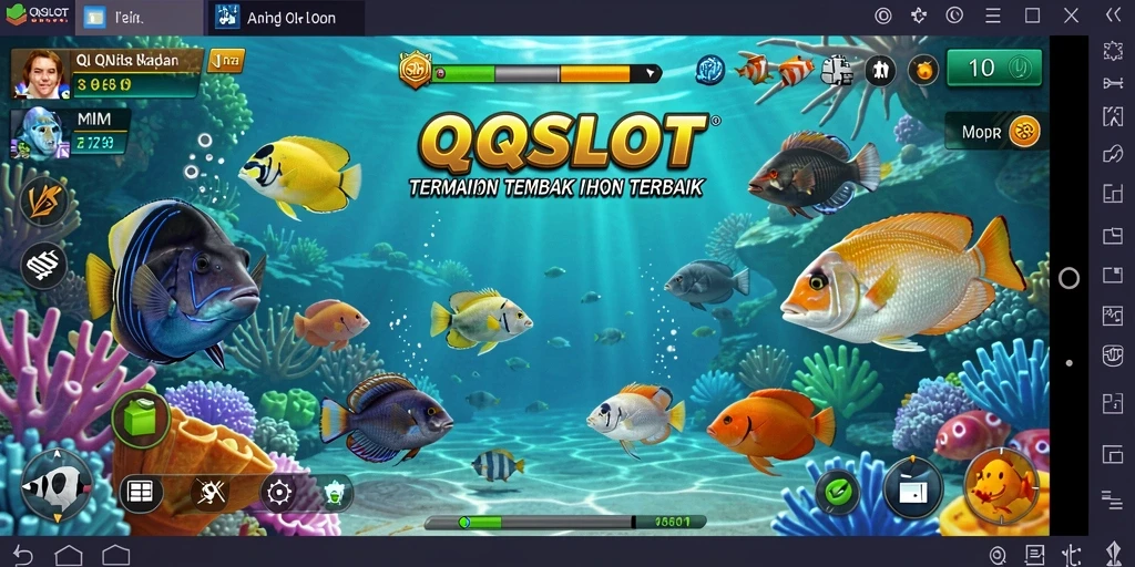 Tampilan gameplay seru dengan beragam ikan menanti untuk ditembak.