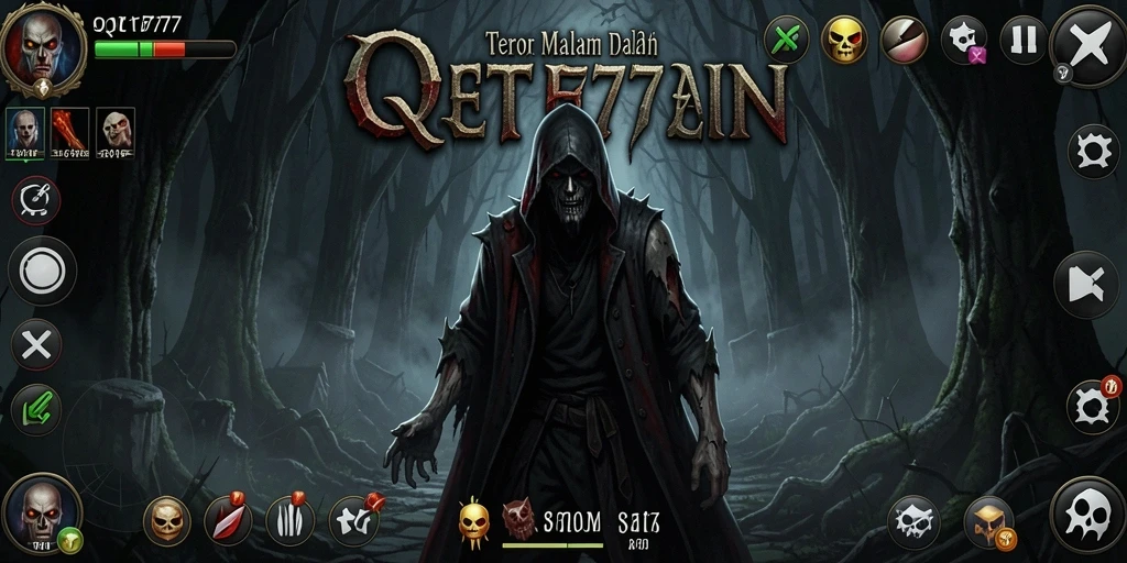 Gameplay QT777 menampilkan elemen Horror yang mencekam.