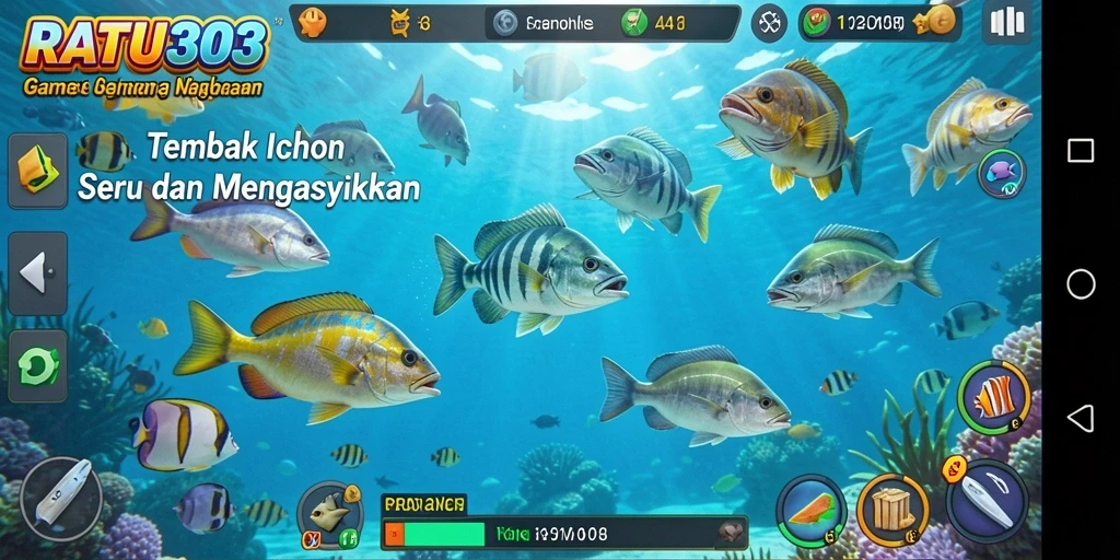 Tampilan gameplay seru saat menangkap ikan dalam RATU303.