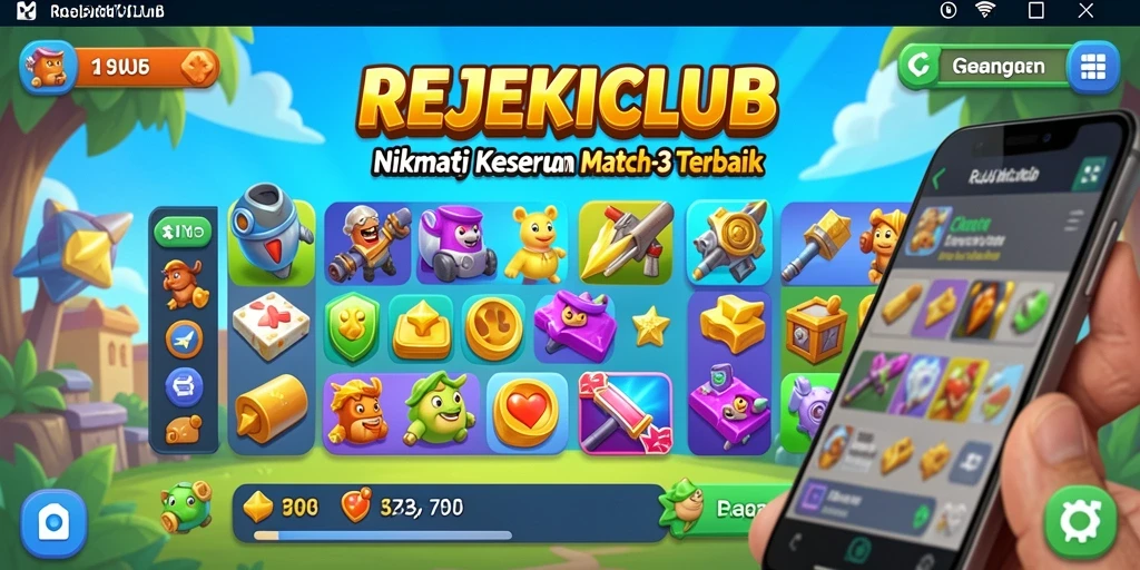 Tangkapan layar utama menunjukkan gameplay Match-3 yang menantang dan menghibur.