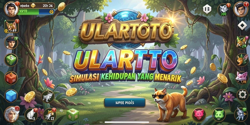 Tangkapan layar ULARTOTO menampilkan karakter berinteraksi dalam lingkungan yang dinamis.