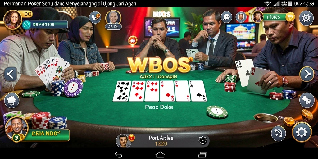 Screenshot gameplay WDBOS menampilkan aksi poker yang mengasyikkan dan seru.
