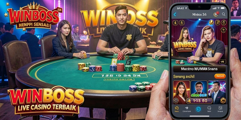Tampilan gameplay langsung dari WINBOSS menghadirkan kasino nyata di perangkat Anda.